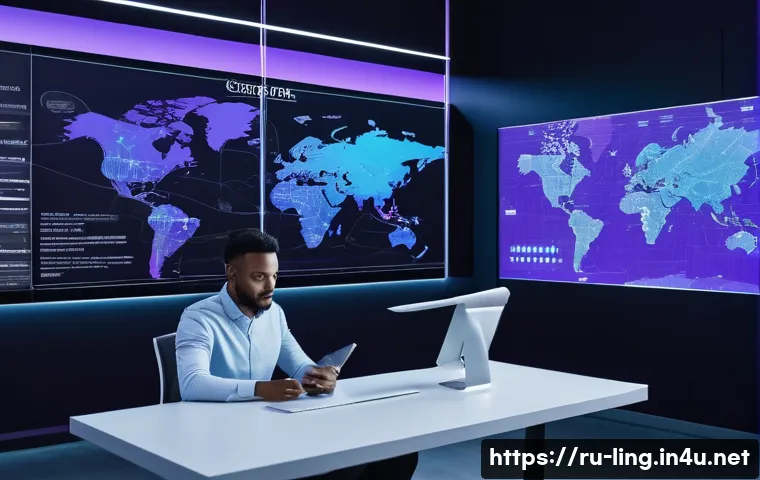 구문 분석 모델 - A futuristic digital workspace showing a detailed syntactic analysis interface on a large transparen...